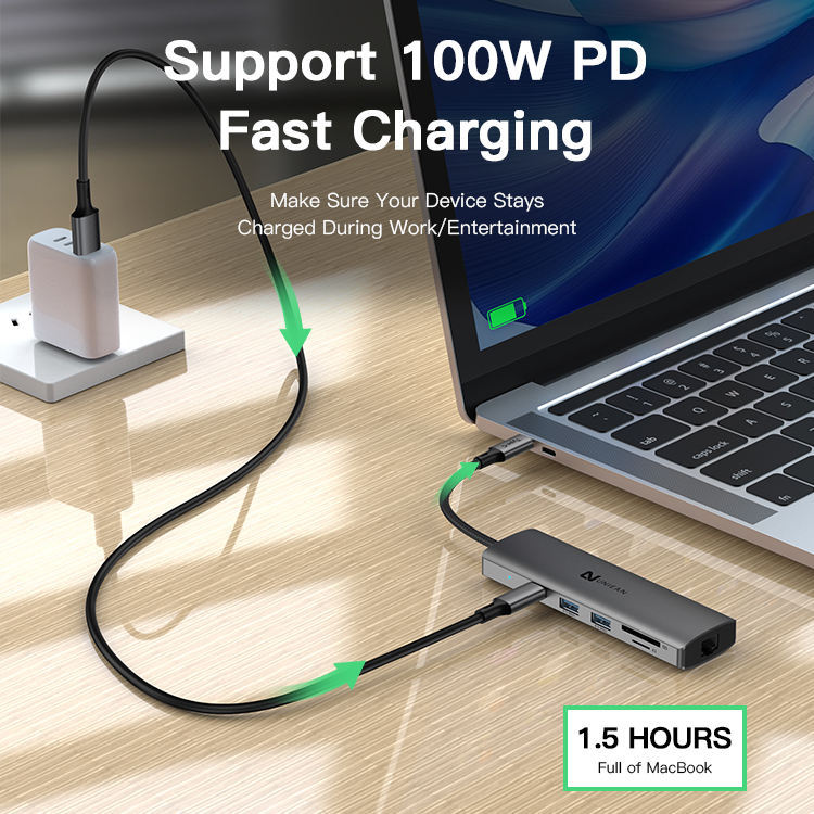 8-in-1 USB-C Hub with UHD Port 4