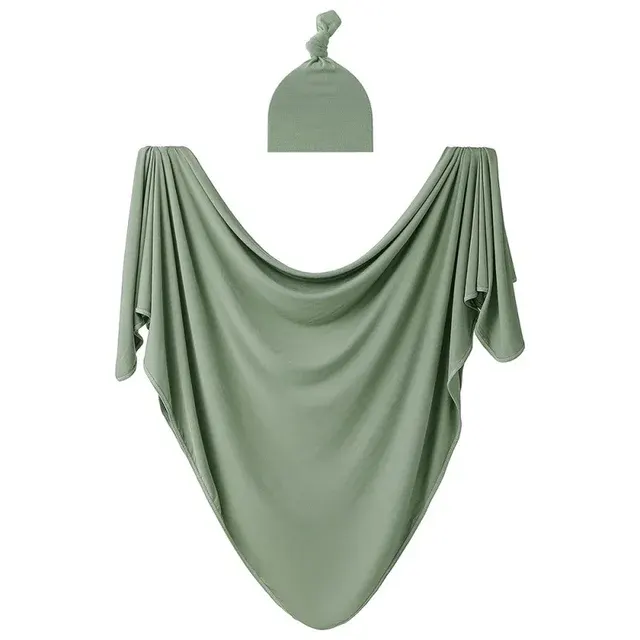 Baby Swaddle Receiving Blankets & Hat Set Woven 4