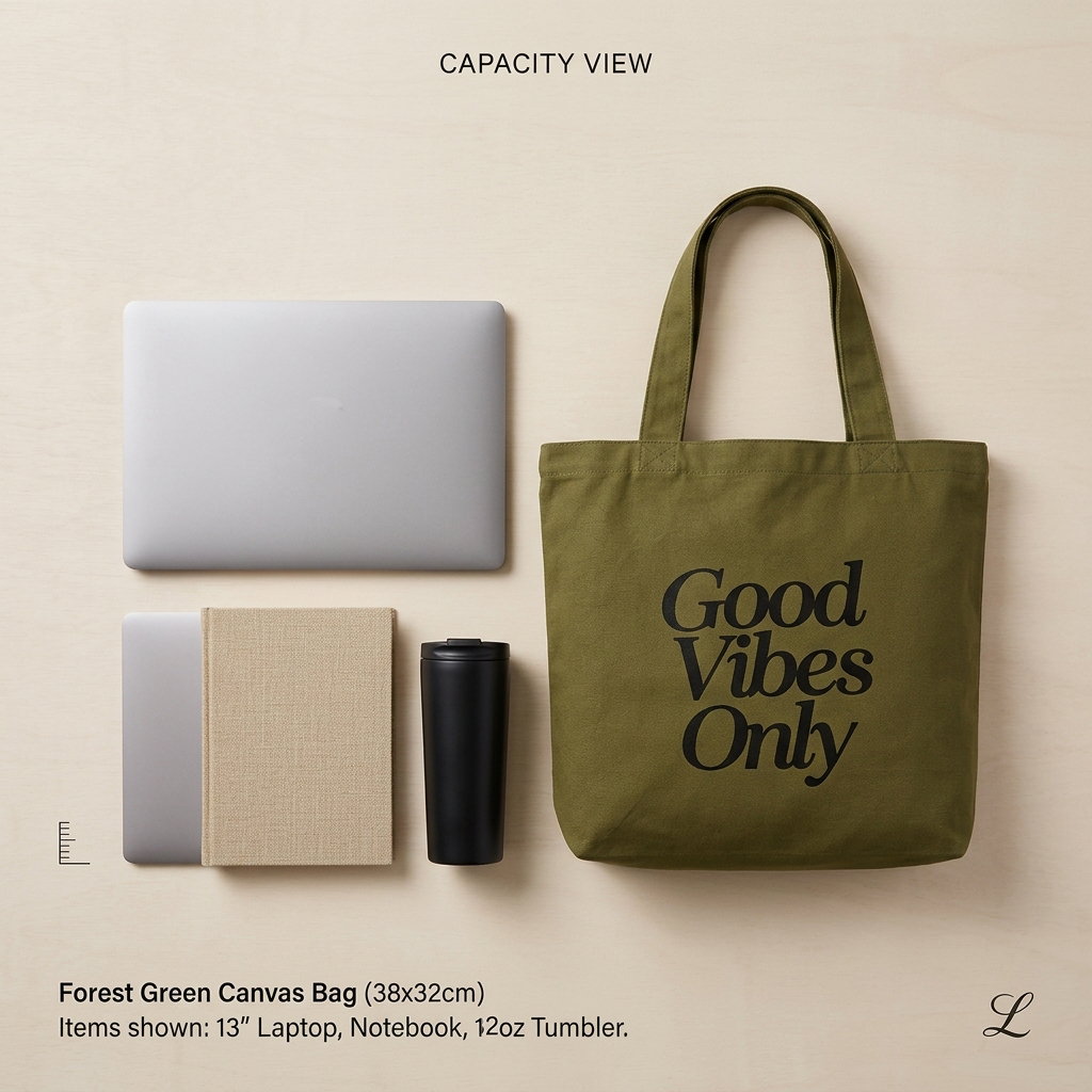 Large Canvas Tote with Geometric Print 3