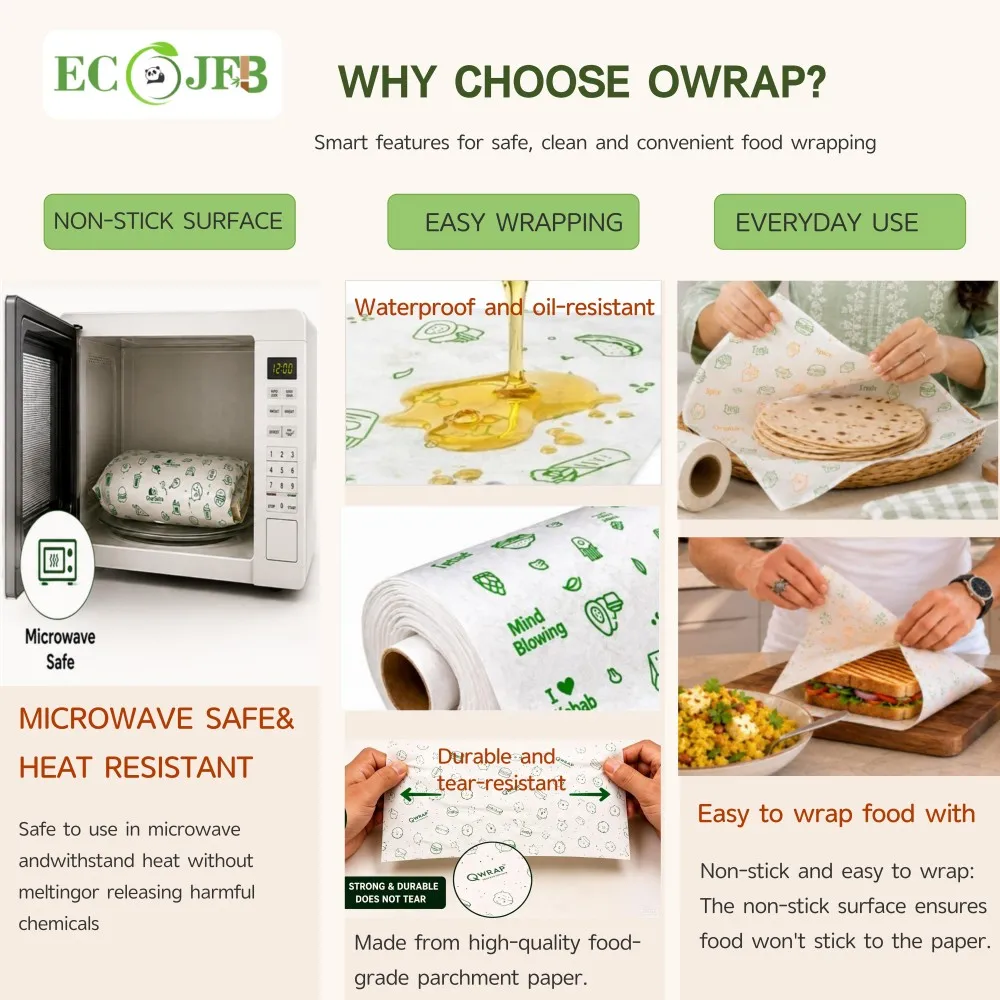 Printed Greaseproof Sandwich Wrapping Paper Sheets Food Grade 4