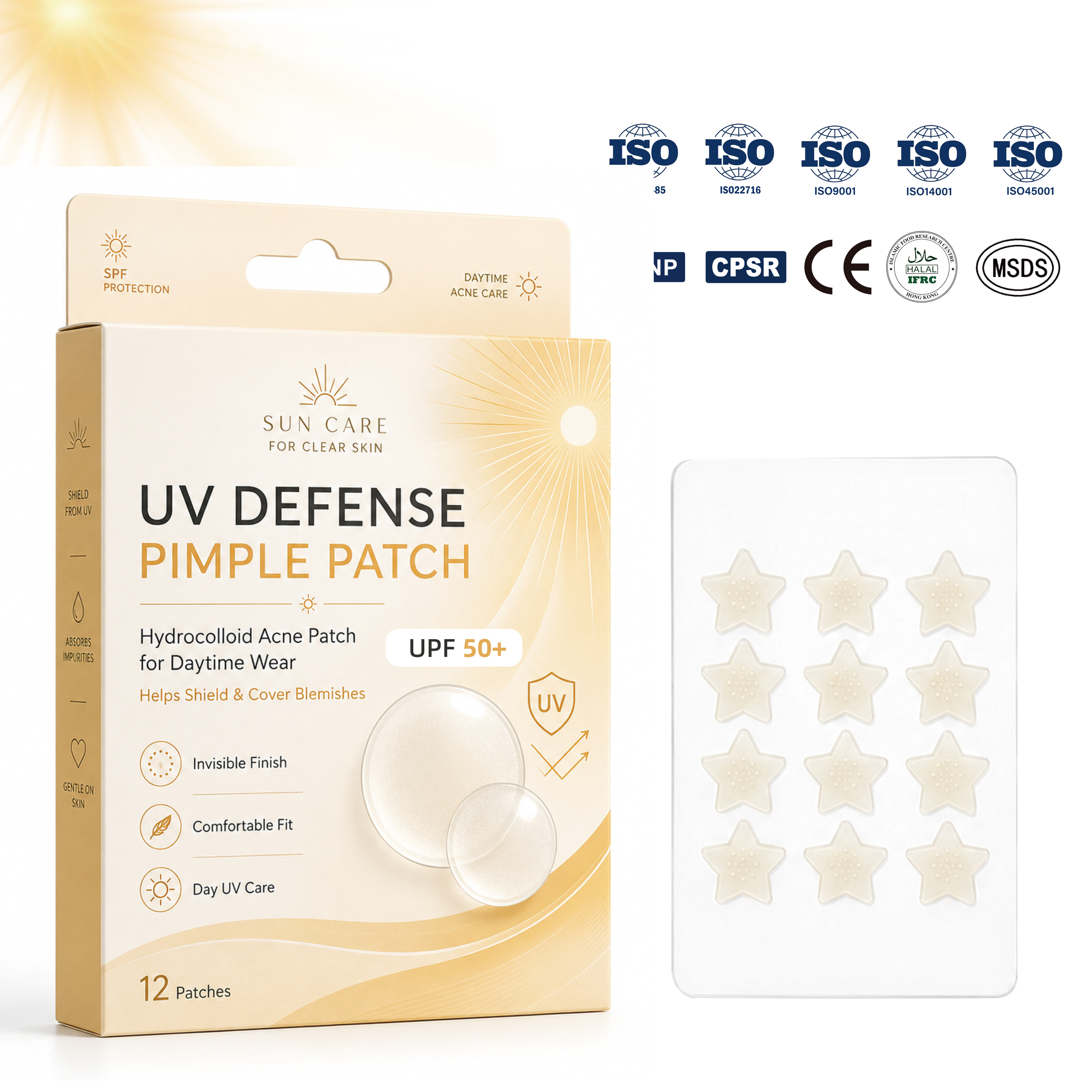 Arrival UPF50+ Sunscreen Acne Patch Hydrocolloid Invisible Pimple