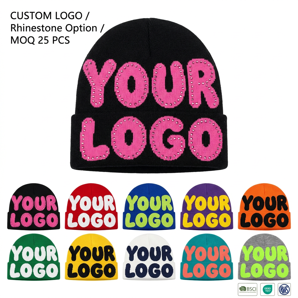 Printing Jacquard Knitted Cap Warm Winter Cozy Merino