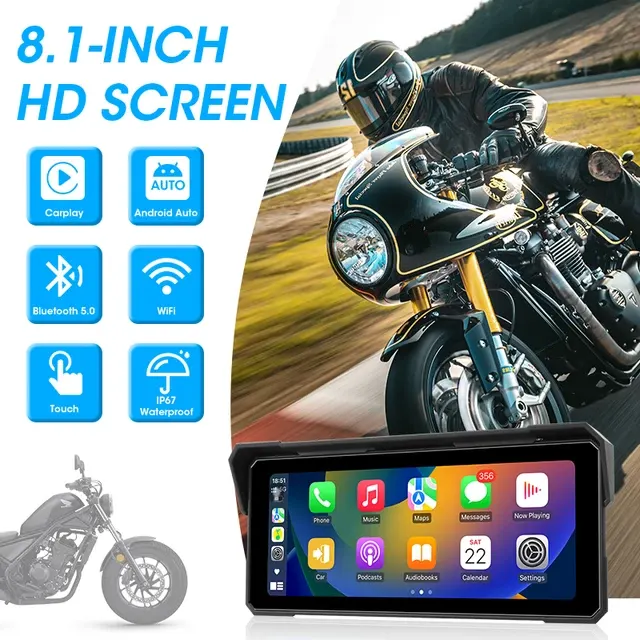 Waterproof Motorcycle GPS Display, 5-8.1 Inch 2
