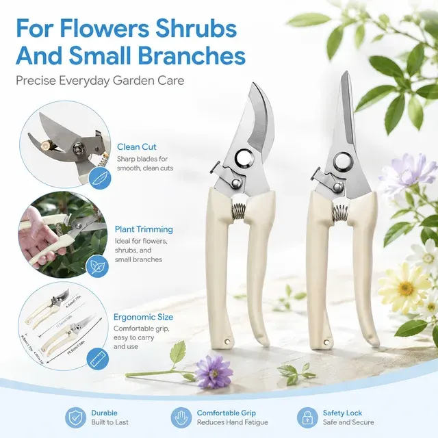Professional Stainless Steel Pruning Shears for Shrubs 4