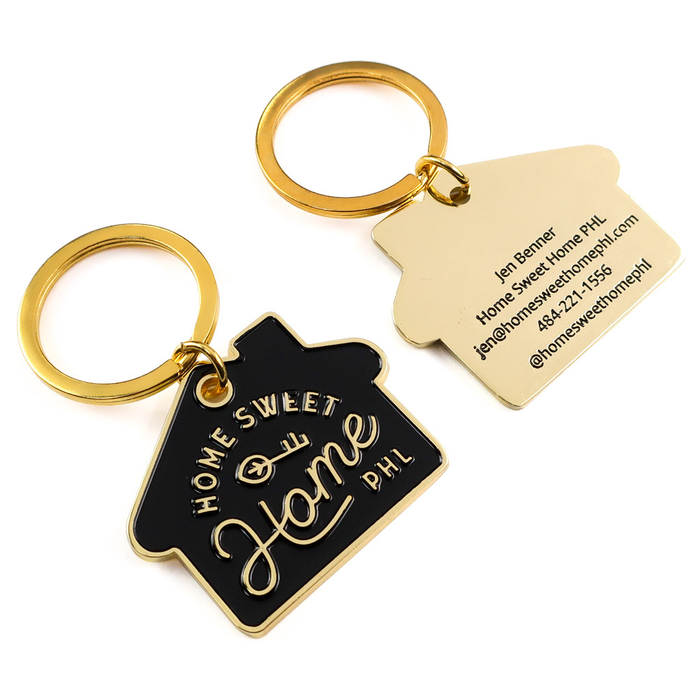 Durable Zinc Alloy Keychain with House Design 3