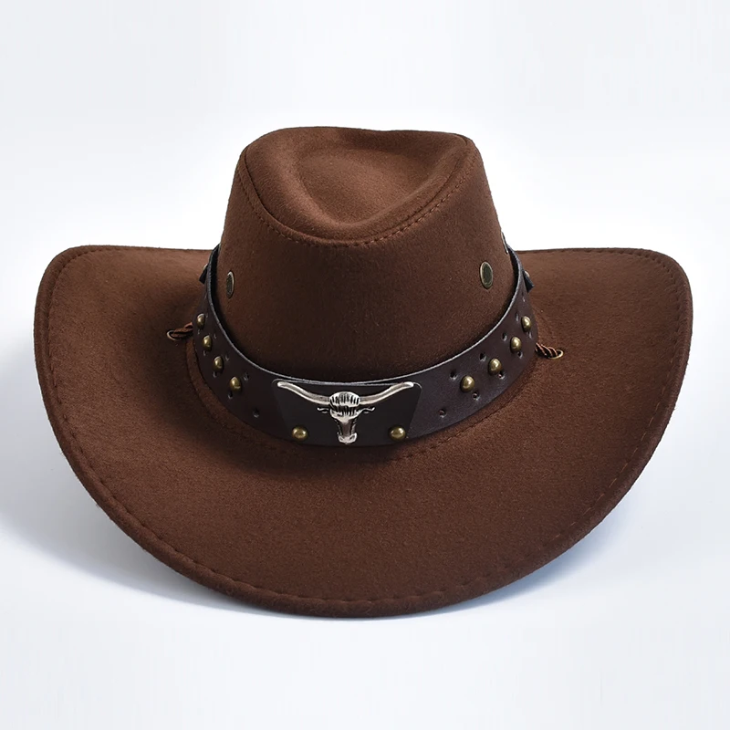 Neue Künstliche Wildleder Western Cowboy Hüte Vintage Big-edge 3