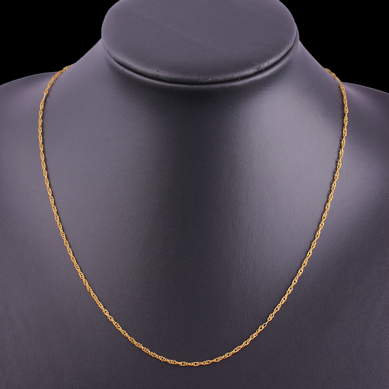 Brass Water Wave Charm Necklace 45 cm 2