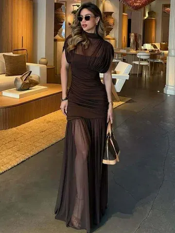 Netz-Maxikleid