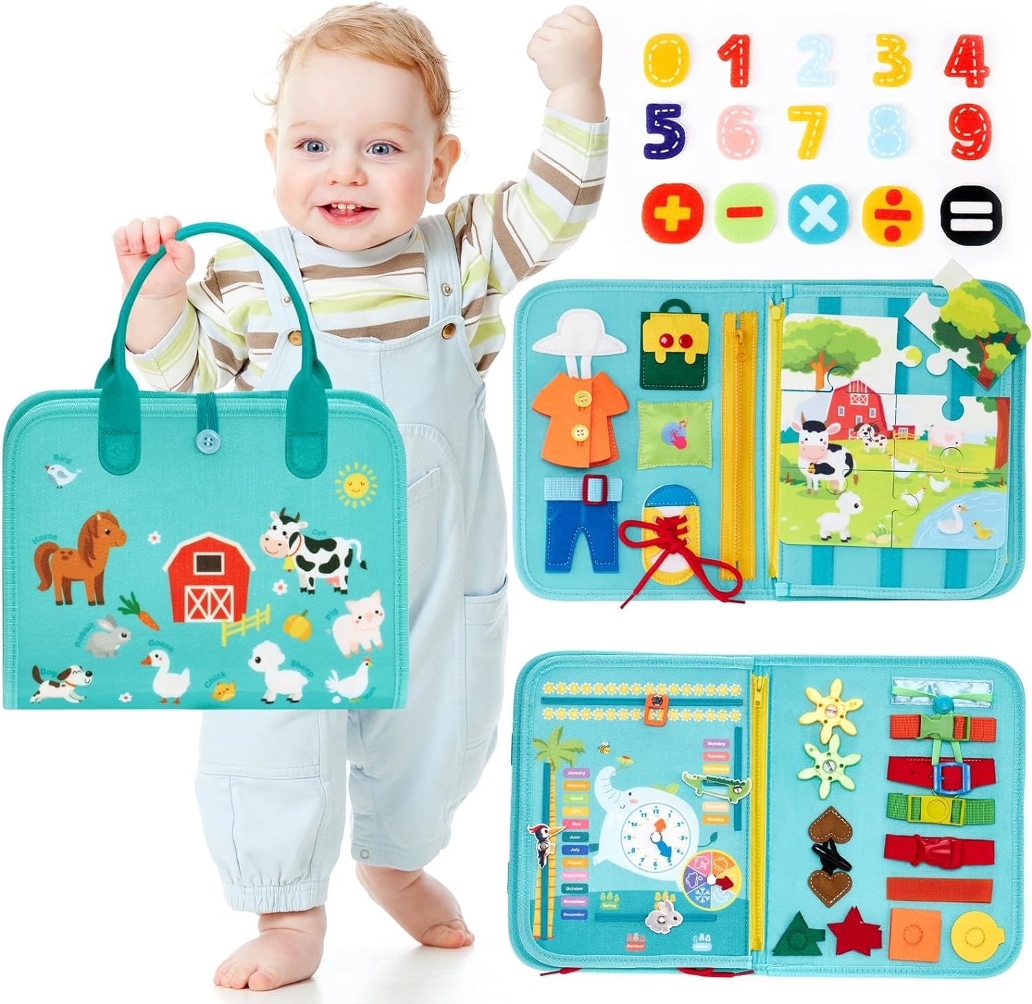 Filz Bauernhof Busy Board für Kleinkinder 2
