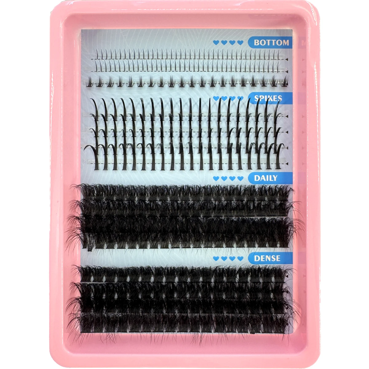 Thick Spiked Lash Clusters, 15 Rows 2