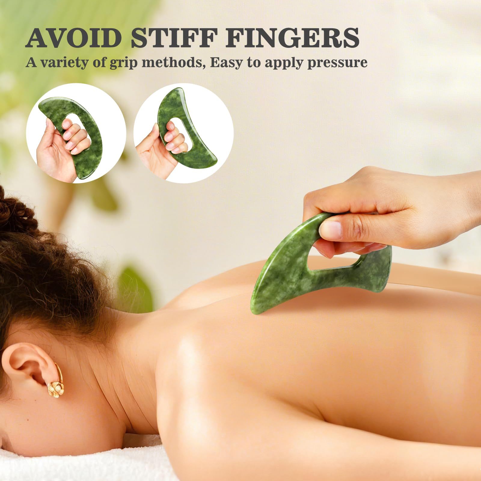 Jade Stone Gua Sha Massage Tool Set for 4