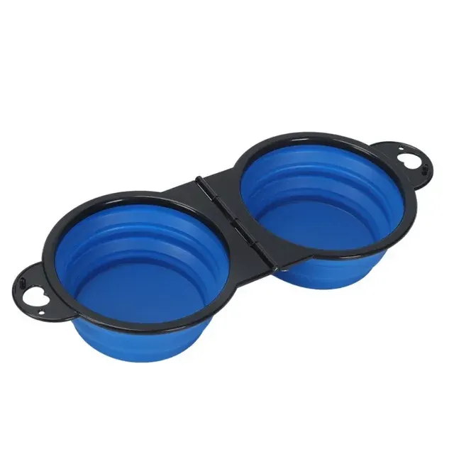 Foldable Double Pet Bowl Travel 2
