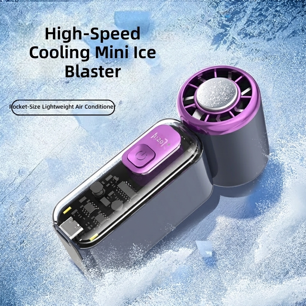 Foldable Mini Handheld Fan with LED 4