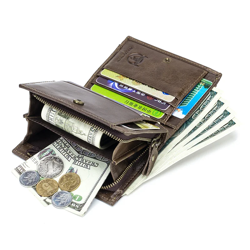 BULLCAPTAIN 100% Echtem Leder Männer der Rfid Brieftasche 3