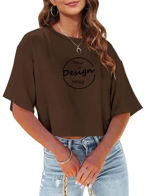 Oversized Half-Sleeve Women's Crop Top 4