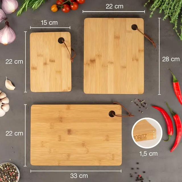 Classic 3-Piece Bamboo Breakfast Board Set 2