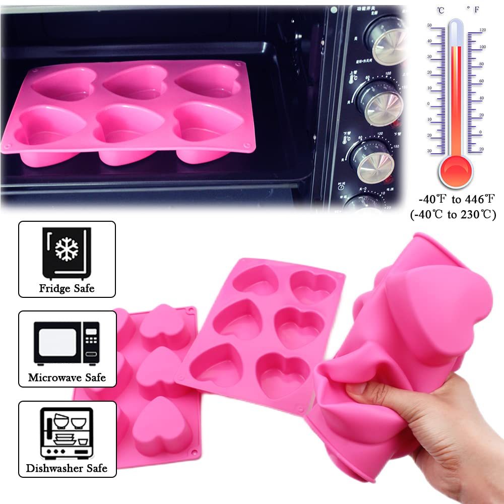 Heart-Shaped Silicone Cake and Soap Mold 3