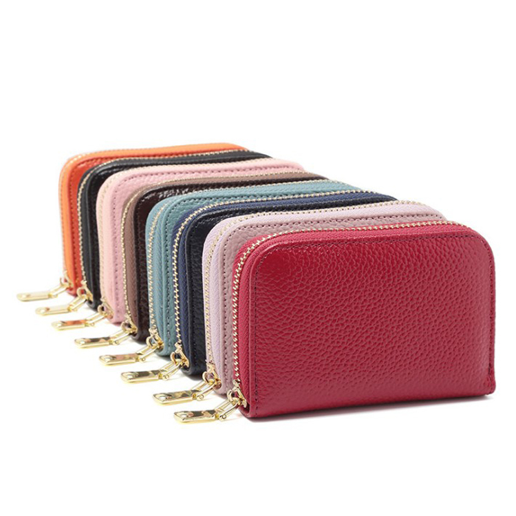 Accordion Cowhide Leather Card Holder 2