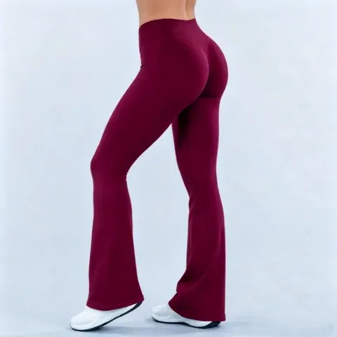 HISTELLO Yoga Flare-Hose für Damen Nahtlos Scrunch Butt