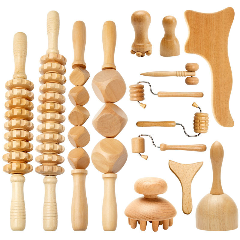 Wood Therapy Massage Tools Set Wooden Gua Sha