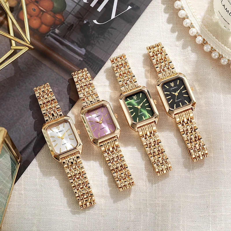 Luxus Frauen Uhren Mode Rechteck Damen Stahl Band 2