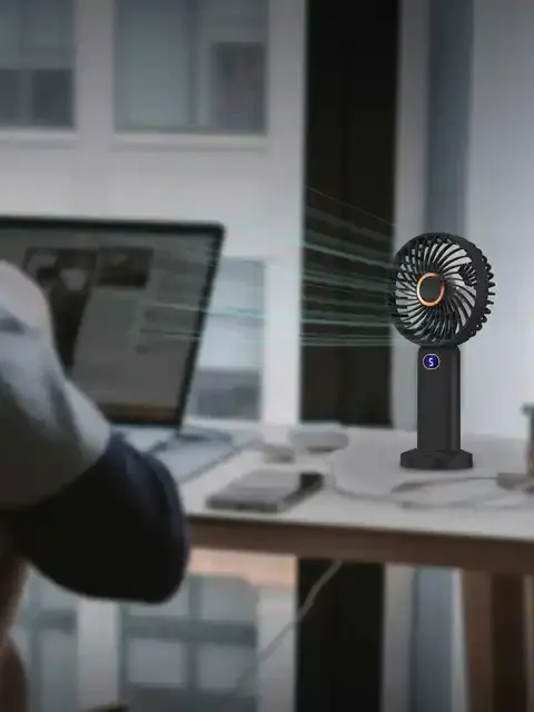 Portable USB Handheld Fan with Digital Display 3