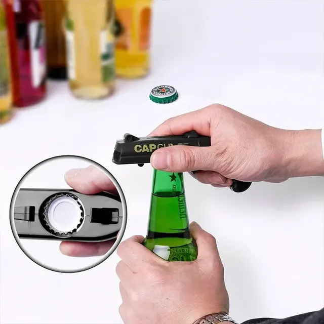 Portable Bottle Cap Launcher with Opener 3
