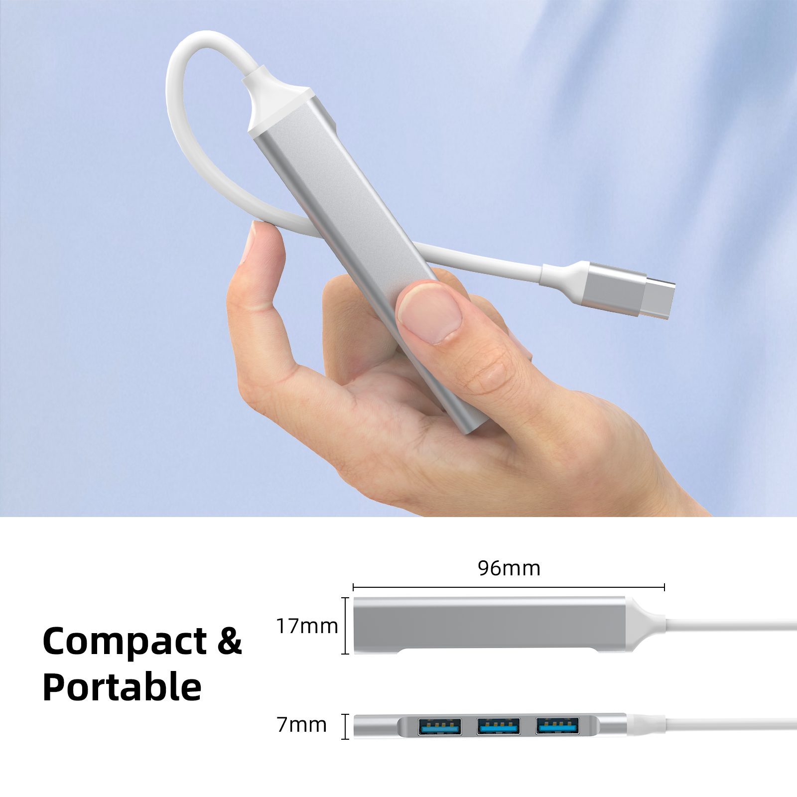 4-Port USB-C Hub with USB 3.0 4