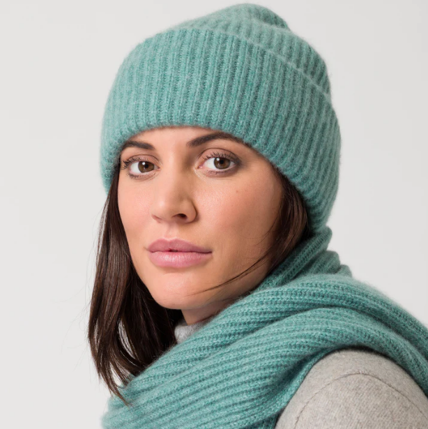 Merino Cashmere Blend Rib-Knit Women's Beanie 3