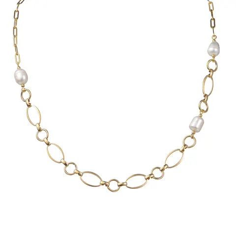 Unisex Stainless Steel Mixed Link Chain Necklace