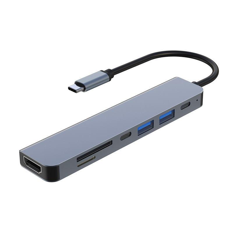Grey 7-in-1 USB-C Multiport Hub 4K