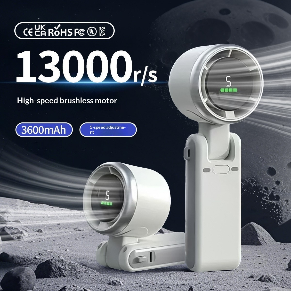 High-Speed Turbocharged Battery-Powered USB Outdoor Handheld Fan With