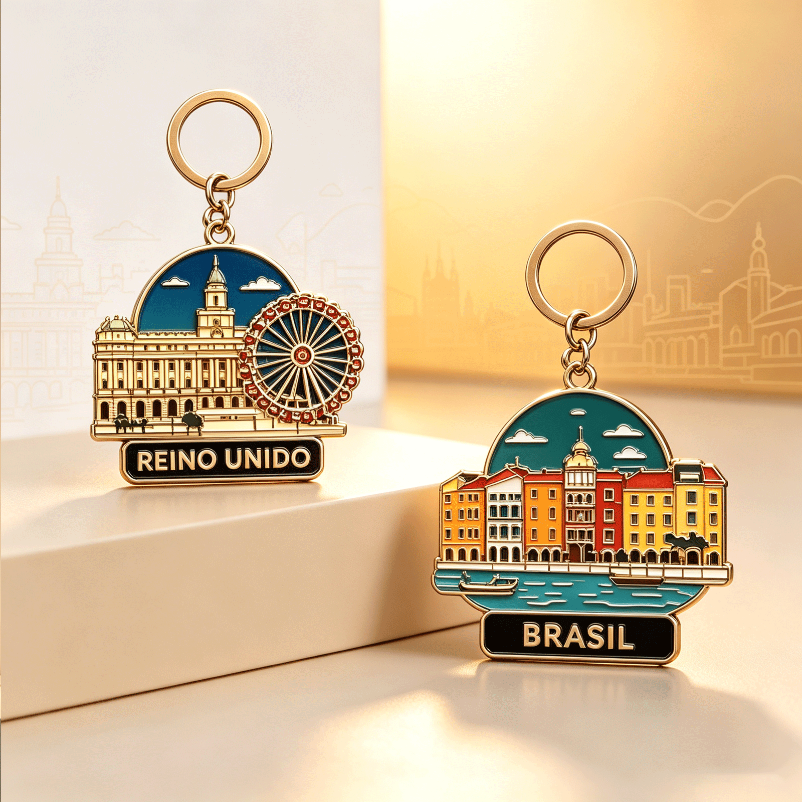 Engraved Metal Enamel Personalized Keychain 3