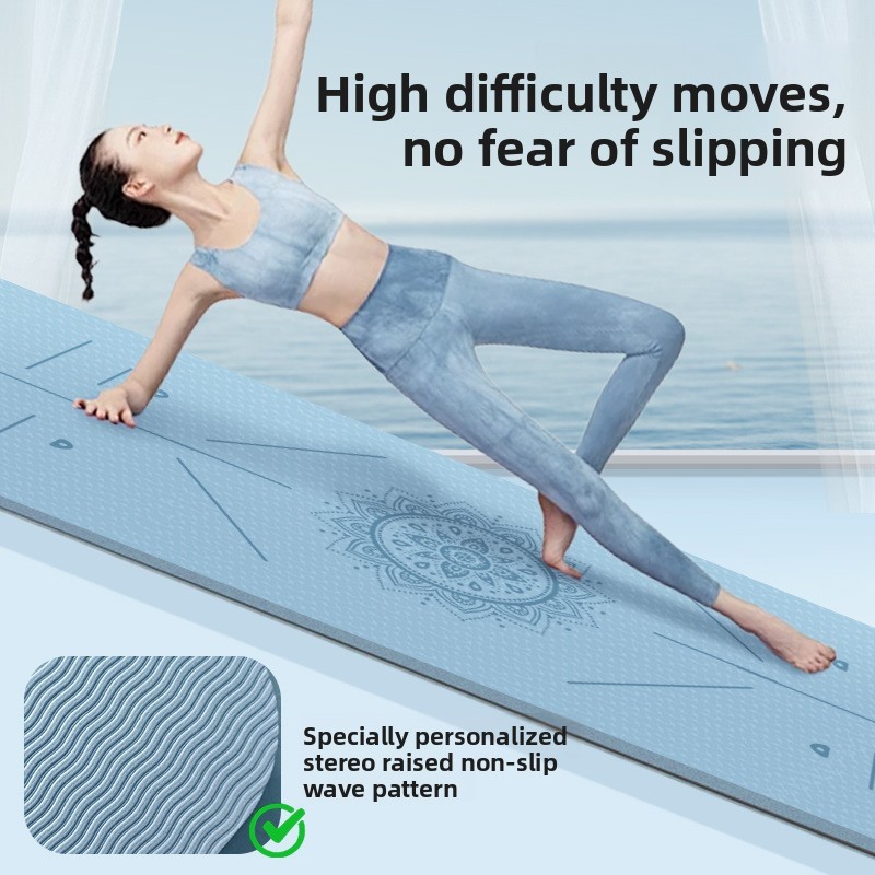 Non-Slip TPE Yoga Mat with Alignment Lines 2