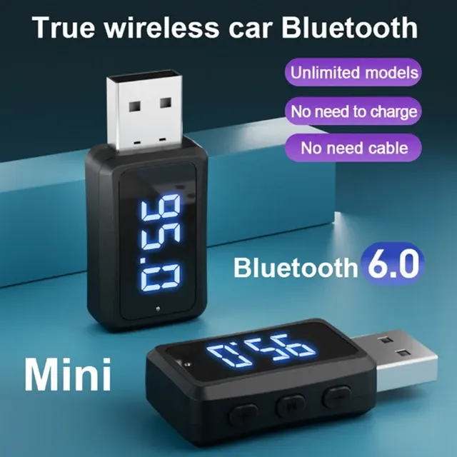 Bluetooth 6.0 Car Receiver with FM Hands-Free 2