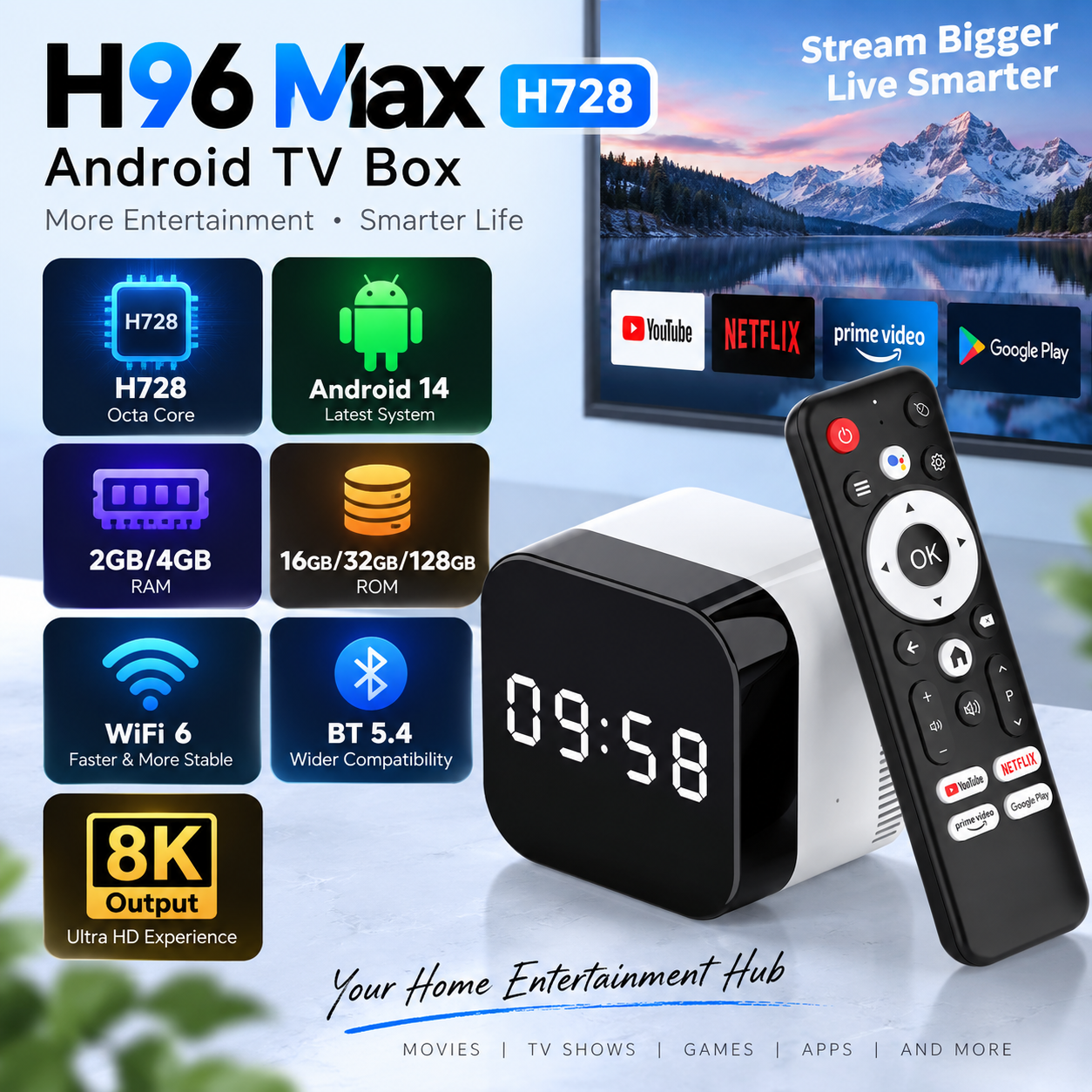 8K UHD Android 14 Set-Top Box with WiFi 2