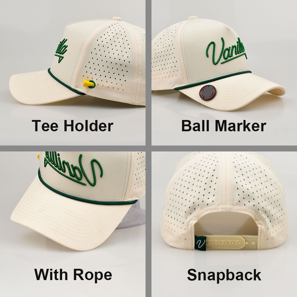 Breathable Golf Cap with Rubber Patch 3