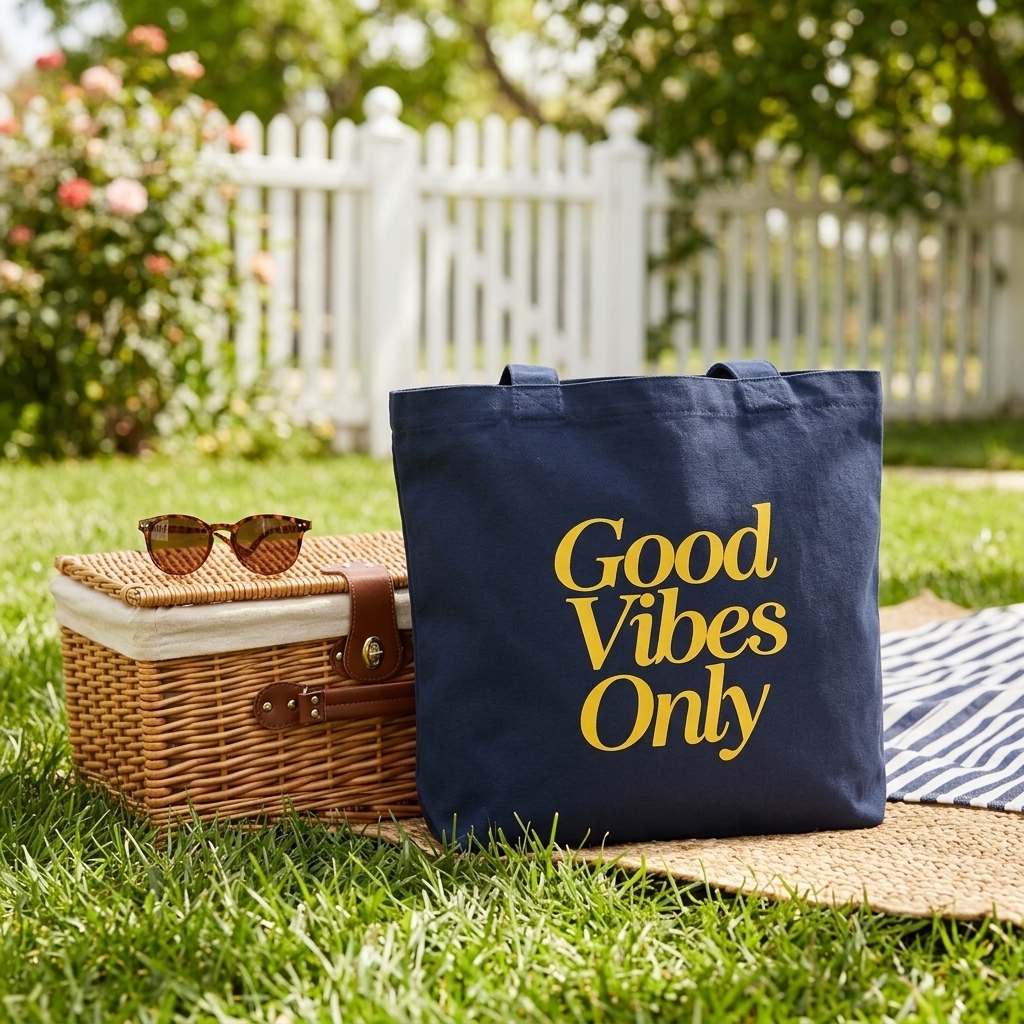Large Canvas Tote with Geometric Print 4