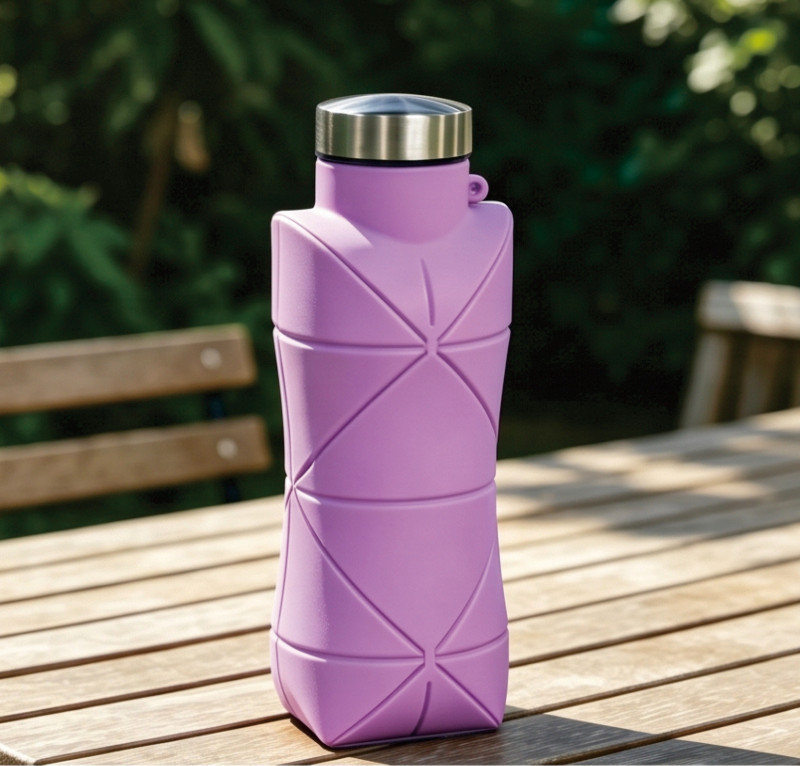 Collapsible Silicone Travel Water Bottle 20oz 600ml Reusable