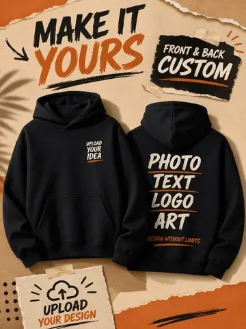 Personalisierte Damen-Hoodies Street Oversized Sweatshirts mit Taschen Hip-Hop