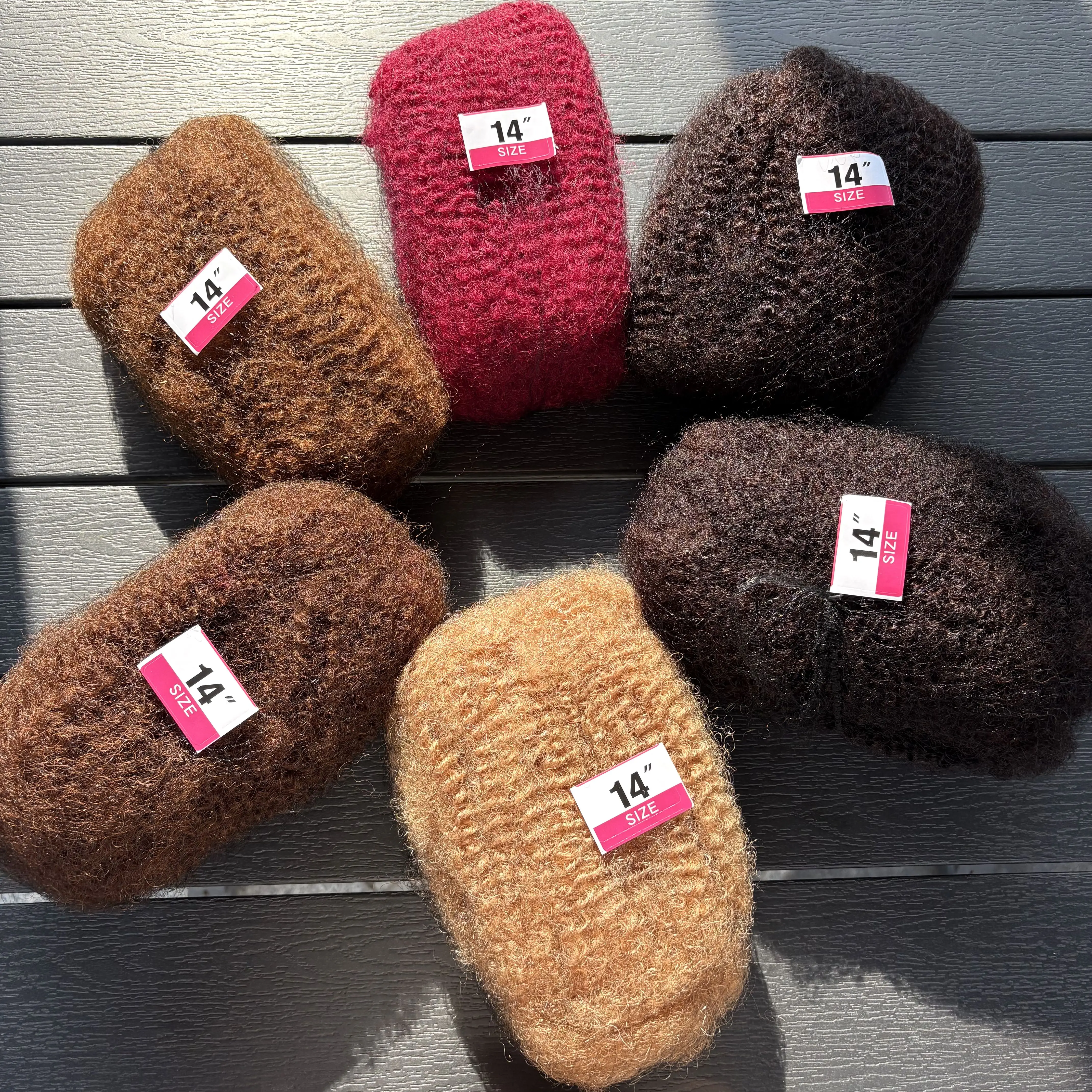 10-18 Zoll Natürliches 4C Afro Kinky Curly Bulk 4