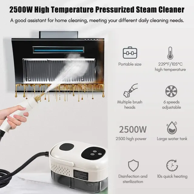 2500 W High-Pressure Steam Cleaner for Home and Car 2