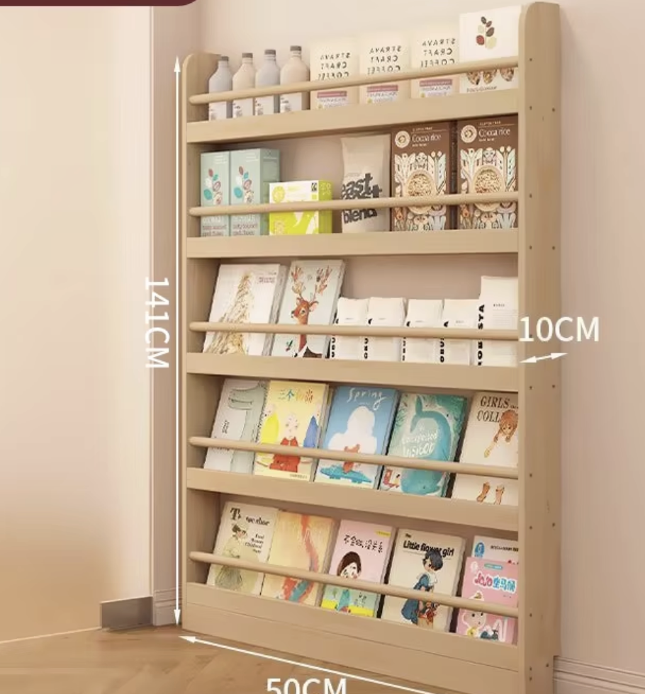 Kids Wall Bookshelf with Cabinet 3