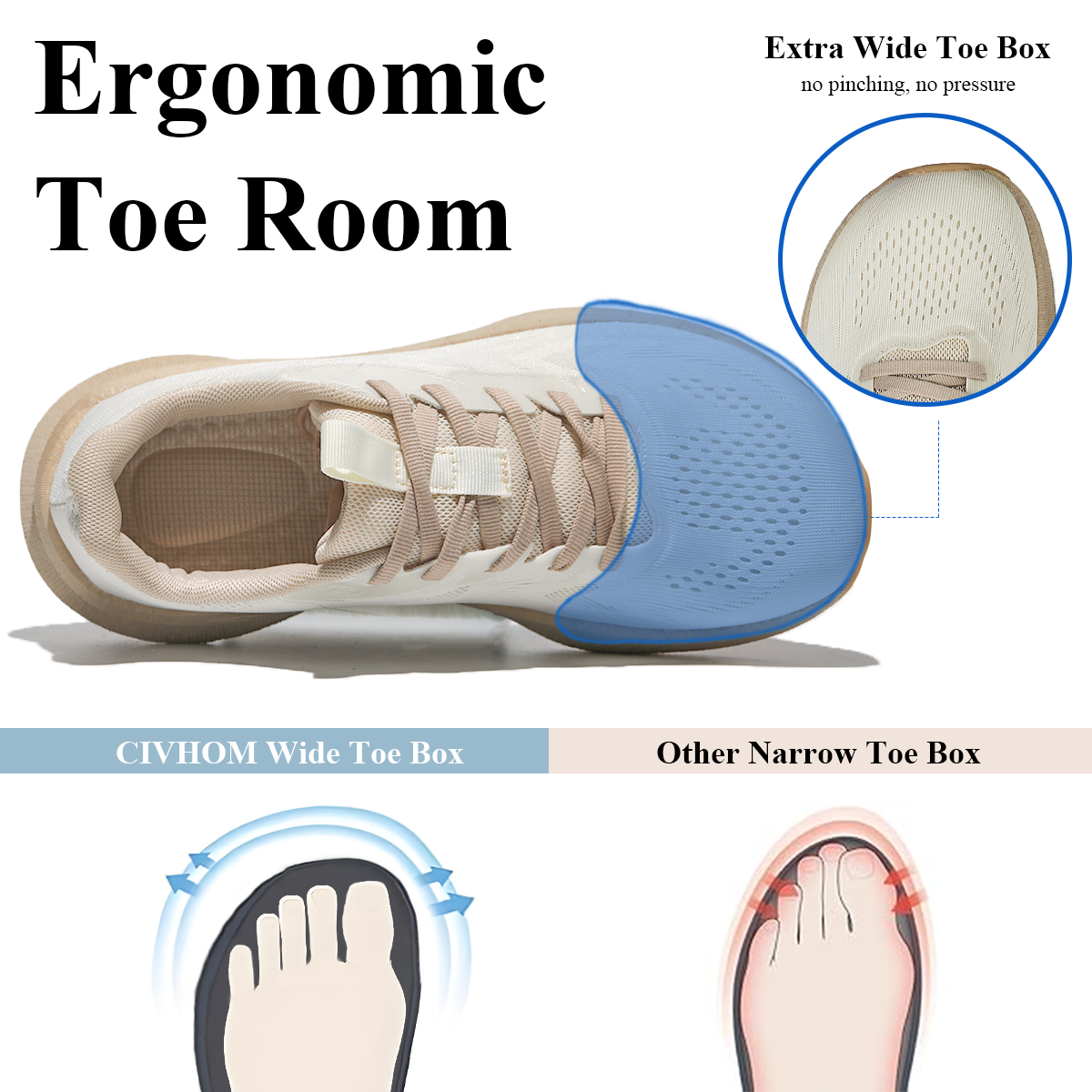 Wide Toe Box Lightweight Running Sneakers 2