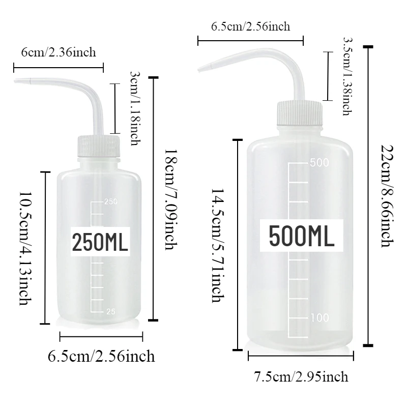 250 500ml Kunststoff-Quetsch Flasche Gebogene Düse Wasser Transparent 2