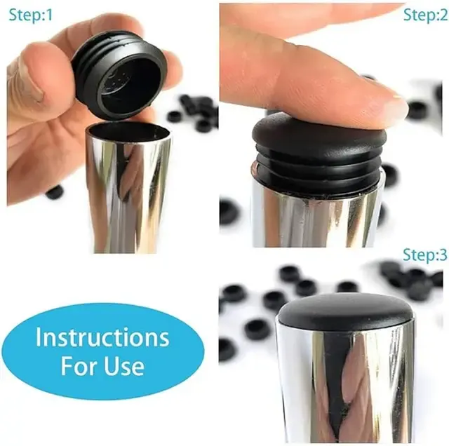 Black Plastic Pipe End Caps 8 Pcs 3