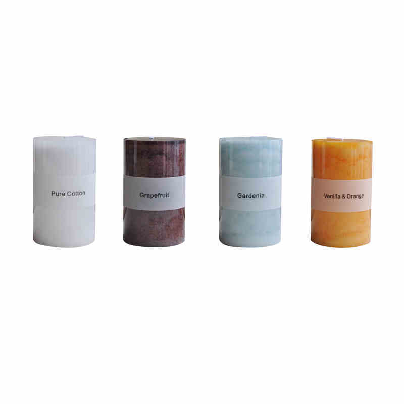Tapered Rustic Pillar Candle Set