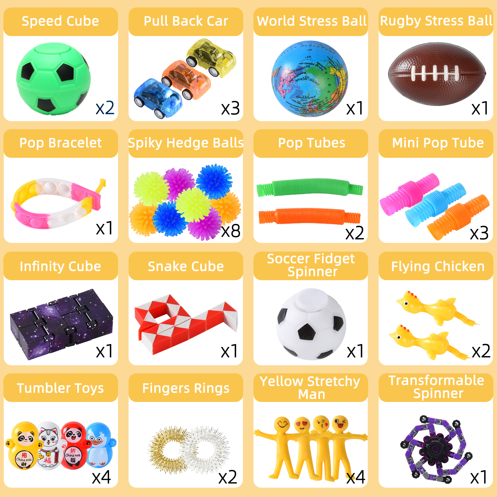 72-Piece PU Fidget Toy Set 2
