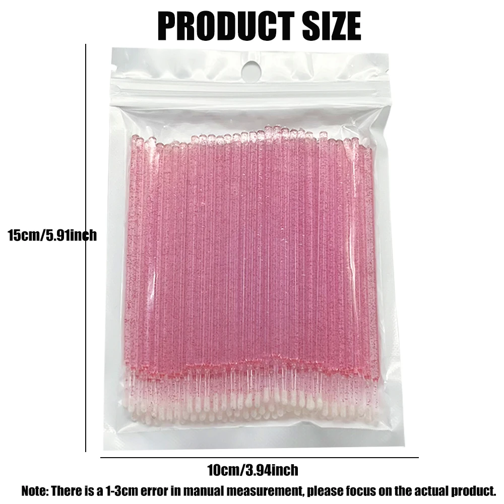100-Piece Lash Cleaning Brush Set with Cotton Tips 2