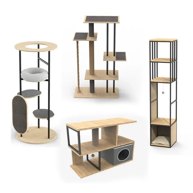Large Luxury Wooden Cat Tree Tower 3